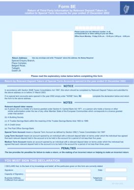 Fillable Online Revenue Form E Return Of Third Party Information By