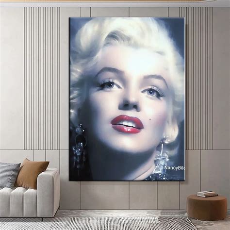 Póster de retrato de Marilyn Monroe pinturas en lienzo de estrella de