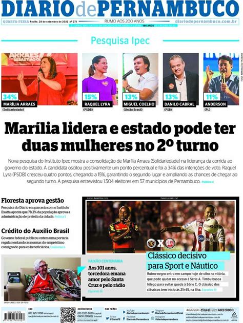 Capa Diario De Pernambuco S Bado De Julho De