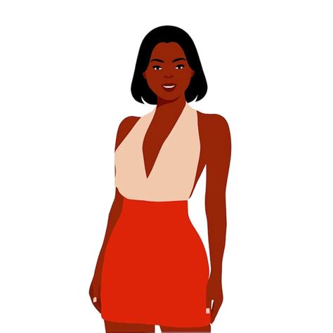 Premium Vector Beautiful Black Woman In Elegant Art Style Vector