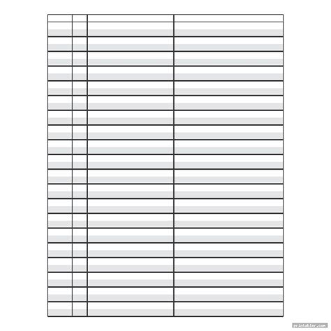 Printable 4 Column Paper