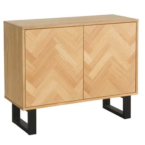 Skelby Herringbone Oak Sideboard Homebase