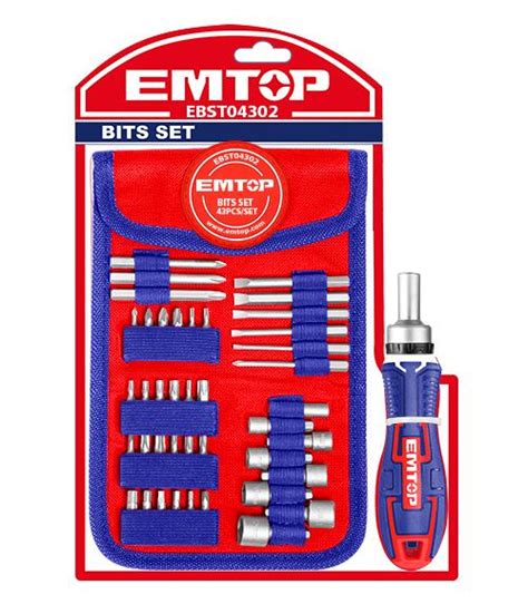 Emtop Hand Tools Pcs Screwdriver Bit Set Ebst