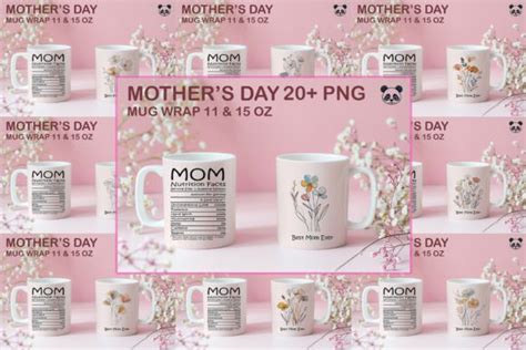 Mothers Day Mug Wrap Sublimation Bundle Graphic By Pandastic