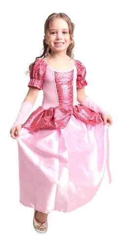 Vestido Aurora Bela Adormecida Fantasia De Princesa C Luvas