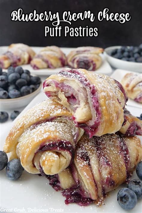 Blueberry Cream Cheese Puff Pastry Great Grub Delicious Treats