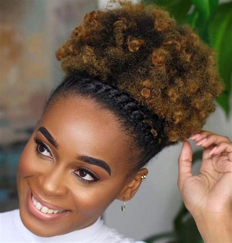 Afro Puff With A Braid TraditionalAfricanHairstyles Hair Puff