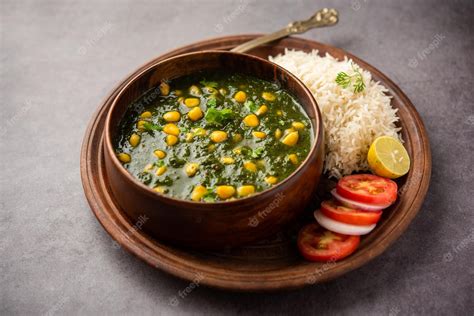 Premium Photo Palak Sweet Corn Sabzi Also Known As Spinach Makai Curry Sabji North Indian Main