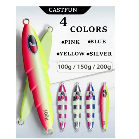 CASTFUN Fishing Lure Slow Jig 150g 200g SLOW EMOTION SLIPPY Luminous