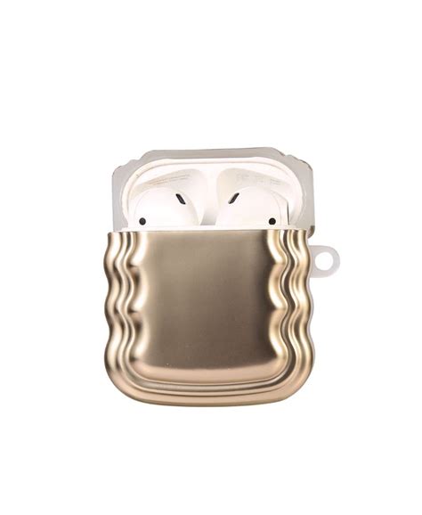 Gold Wavy Luxe Airpods Case Objets