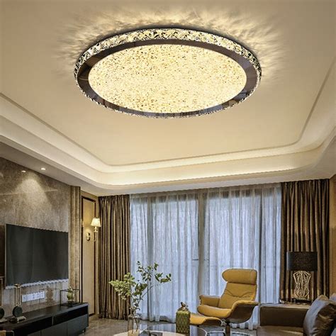 Lustre de cristal k9 moderno luminária para teto redonda decoração de