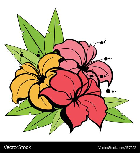 Hibiscus Flower Royalty Free Vector Image Vectorstock