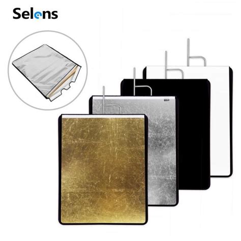 Selens Stainless Reflector Diffuser With 4 In 1 Flag Panel Cloth For