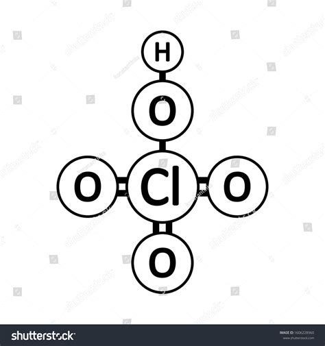 Perchloric Acid Molecule Icon On White Stock Vector Royalty Free