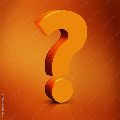 3D Orange Question Mark On Orange Background Stock Illustration Adobe