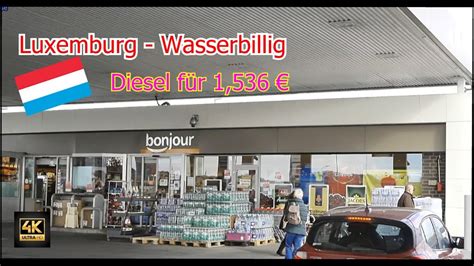 Luxemburg Wasserbillg Zum Tanken Und Kaffee Kaufen Tanktourismus