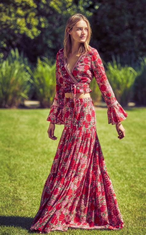 Floral Print Bohemian Maxi Fall Dress Boho Dresses Long Boho Dress