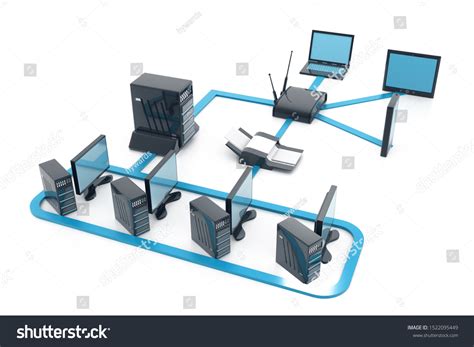 Computer Network Internet Concept Network Diagram Ilustración De Stock