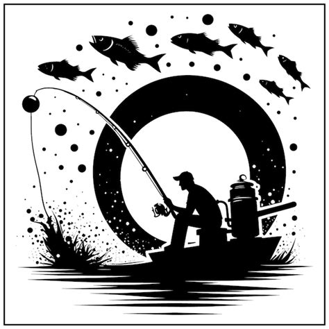 Premium Vector Fishing Vector Bundle File Black And White Fishing