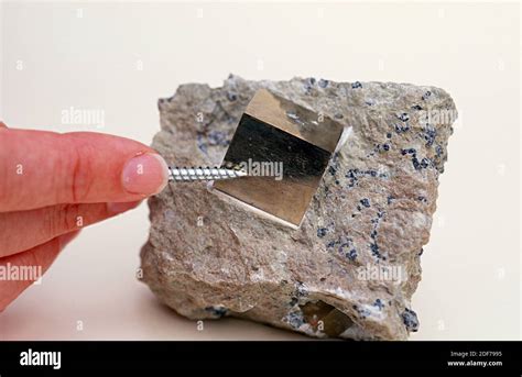 Pyrite Or Iron Pyrite Is An Iron Sulfide Mineral Streak Stock Photo