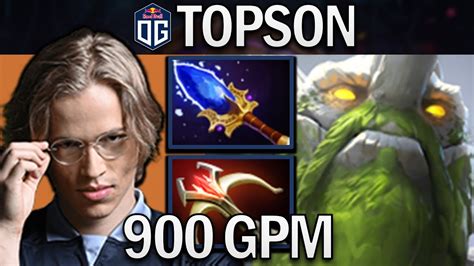 Og Topson Tiny With Gpm Kills Dota Pro Gameplay Youtube