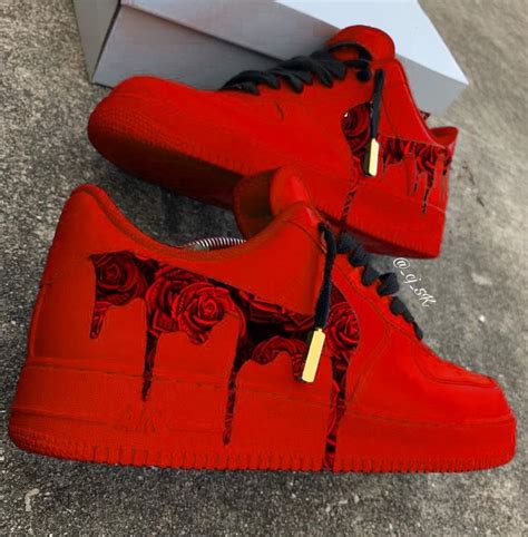 Custom Nike Air Force 1 Red Drip Hand Painted Gift Custom Shoes