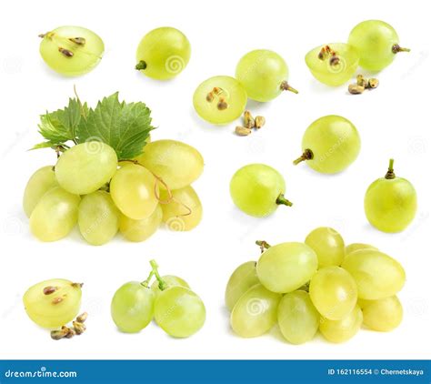 Conjunto De Uvas Frescas Maduras Sobre Fundo Foto De Stock Imagem De