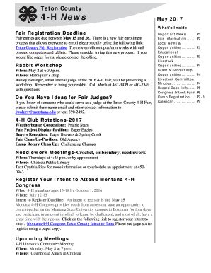 Fillable Online Msuextension Newsletter Template Montana State