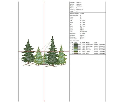 Forest Fir Trees Embroidery Design Machine Embroidery Etsy