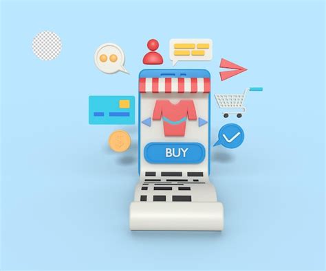 Premium Psd D Illustration Of Online Shop App On Mobile