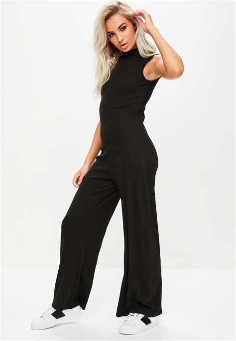 Black High Neck Sleeveless Jumpsuit Missguided Jumpsuits For Women