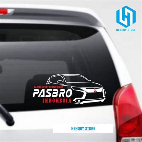 Jual Stiker Pajero Sport Brotherhood Indonesia Setiker Cutting Kaca