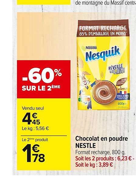 Promo Chocolat En Poudre Nestlé chez Carrefour Market iCatalogue fr