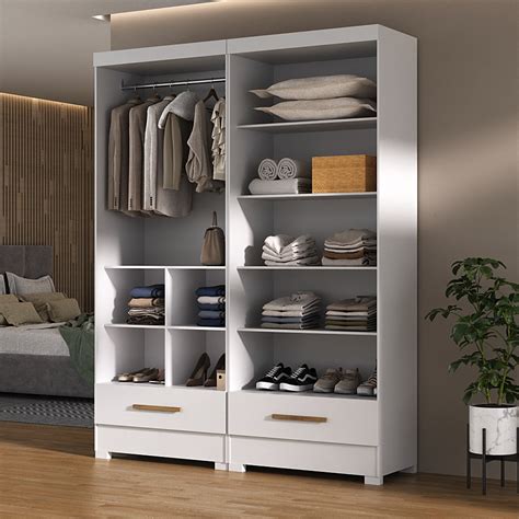 Closet Modulado Abel 2 Gavetas Branco Nature Moville Moville Loja