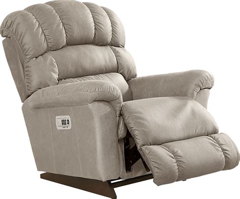 La Z Boy Randell Iii Light Taupe Beige Polyester Fabric Dual Power Rocker Recliner Rooms To Go