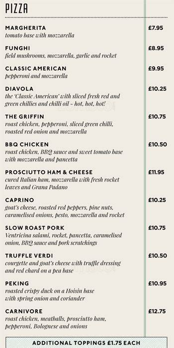 Gusto UK Menu Prices