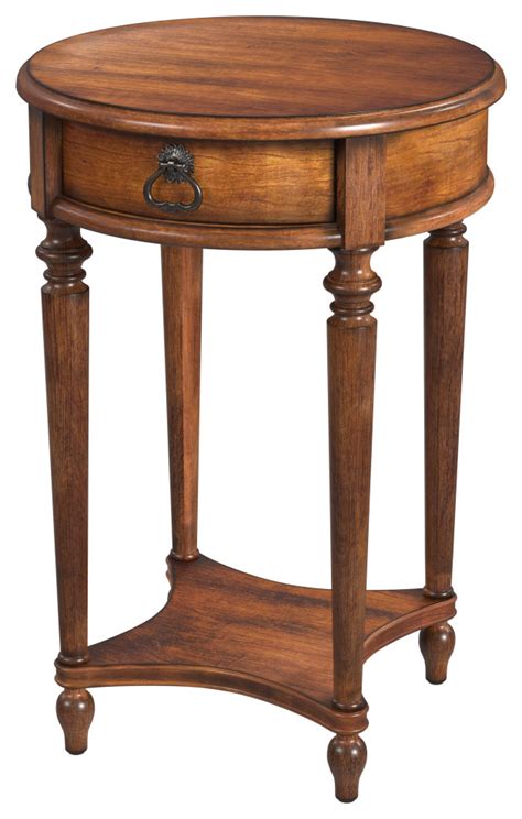 Jules 1 Drawer Round Accent Table Traditional Side Tables And End Tables By Butler