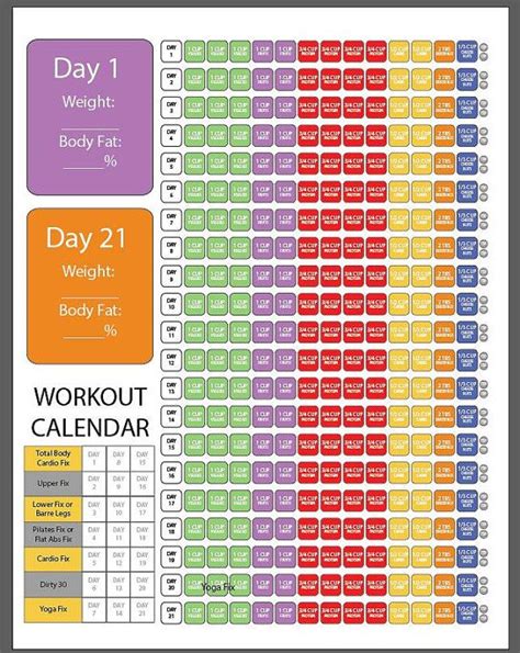 1200 1499 21 Day Fix Check Sheet For The Protein And 21 Day Fix Workouts