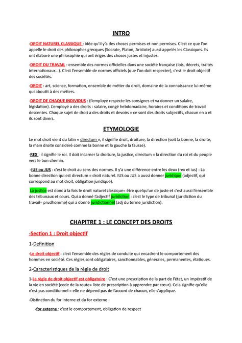 Chapitre Intro Au Droit Intro Droit Naturel Classique Id E Quil