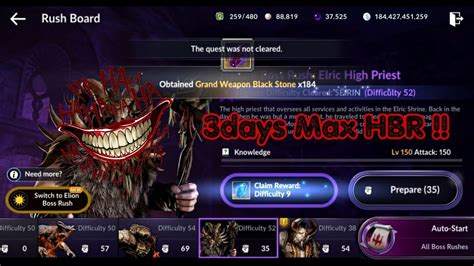 Black Desert Mobile Max All Hadum Boss Rush And Claim All Max