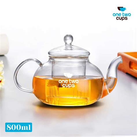 Jual One Two Cups Teko Teh Kaca Teapot Tahan Panas Api 800ml