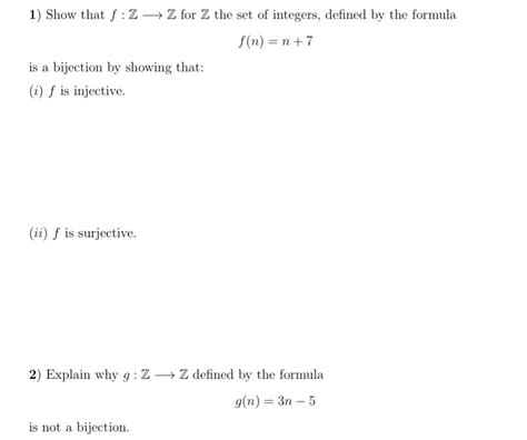 Solved 1 Show That F Z Z For Z The Set Of Integers Defined