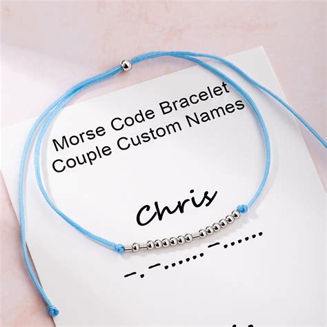 Couple Name Morse Code Bracelets Long Distance Relationship Bracelets