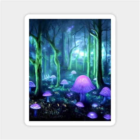 Psychedelic Magic Mushroom Forest Trippy Art Psychedelic Artwork Magnet Teepublic