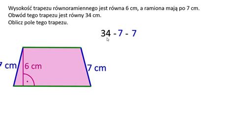 Oblicz pole trapezu równoramiennego YouTube