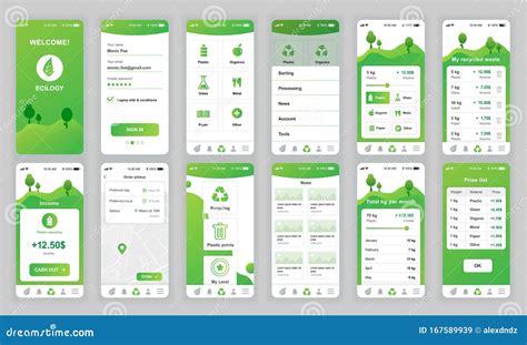 Conjunto De Ui Ux Telas Gui Modelos De Design Plano De Aplicativo De