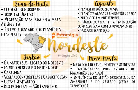 Nordeste Mapa Mental Geografia