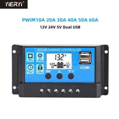 Yieryi Solar Charge Controller 10A 30A 60A PWM Solar Panel Controller