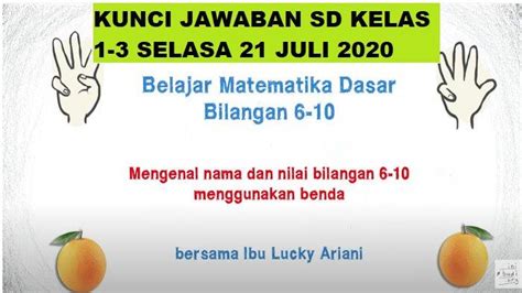 Soal Dan Kunci Jawaban SD Kelas 1 3 TVRI Selasa 21 Juli 2020 Gambarlah