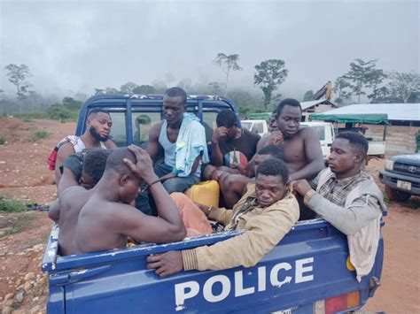 Adansi Akrofuom Taskforce Arrests 24 Illegal Miners Burns Mining